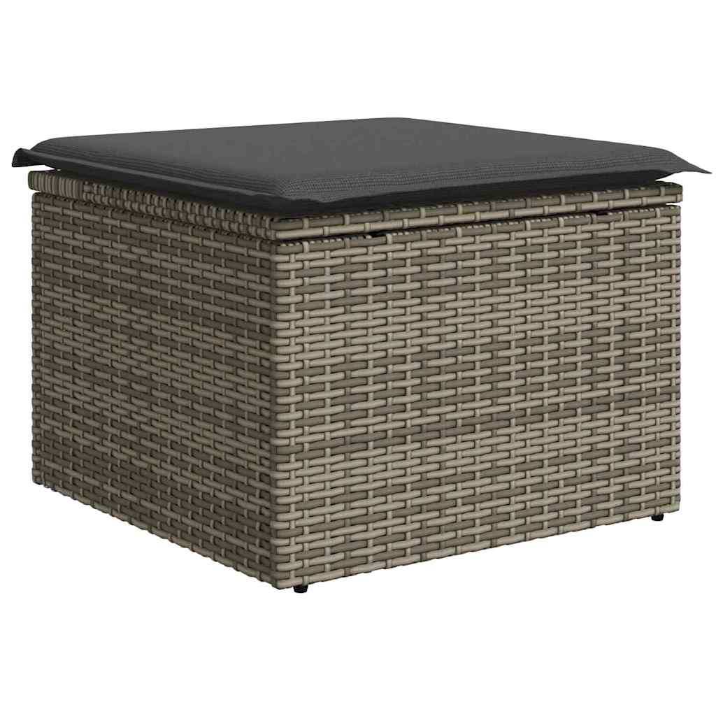 Set Divano da Giardino 6 pz Grigio polyrattan
