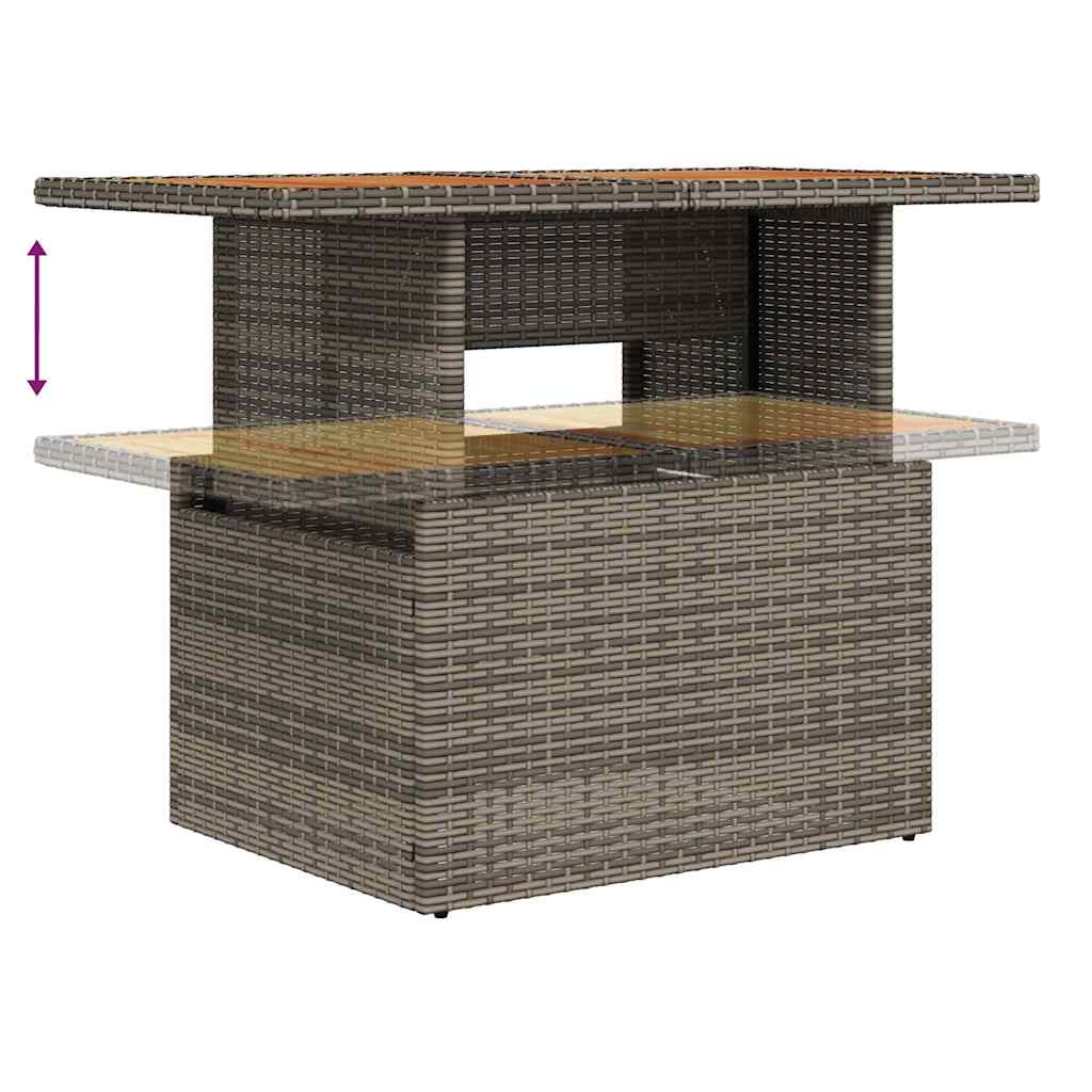Set Divano da Giardino 6 pz Grigio polyrattan