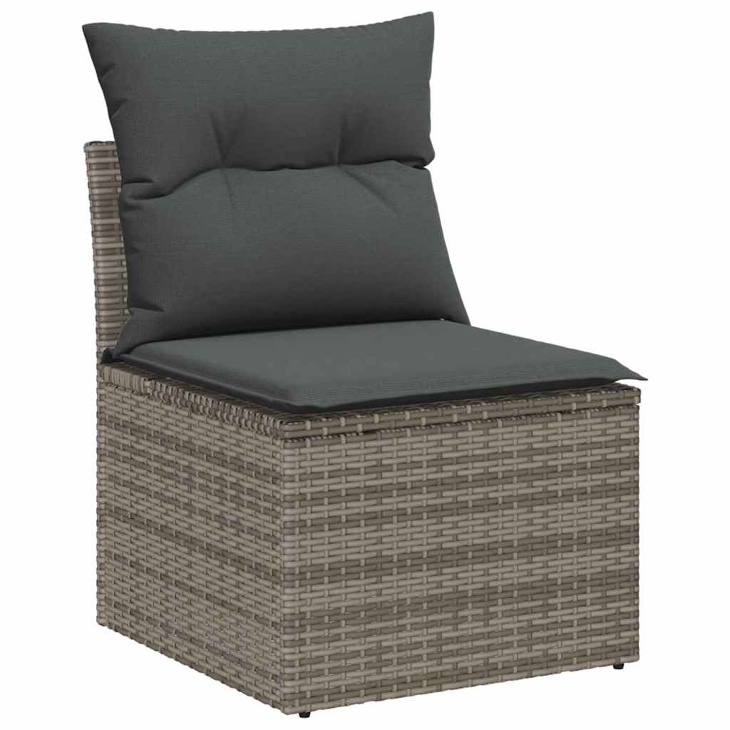 Set Divano da Giardino 6 pz Grigio polyrattan