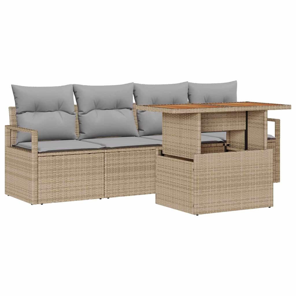 Set Divano da Giardino 5 pz 4-Numero di posti