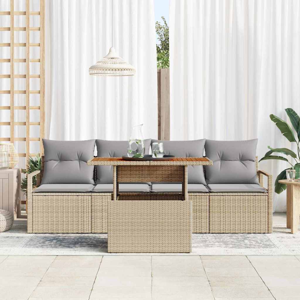Set Divano da Giardino 5 pz 4-Numero di posti