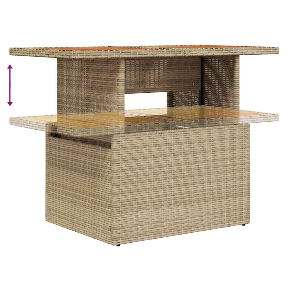 Set Divano da Giardino 5 pz 4-Numero di posti Beige e Crema