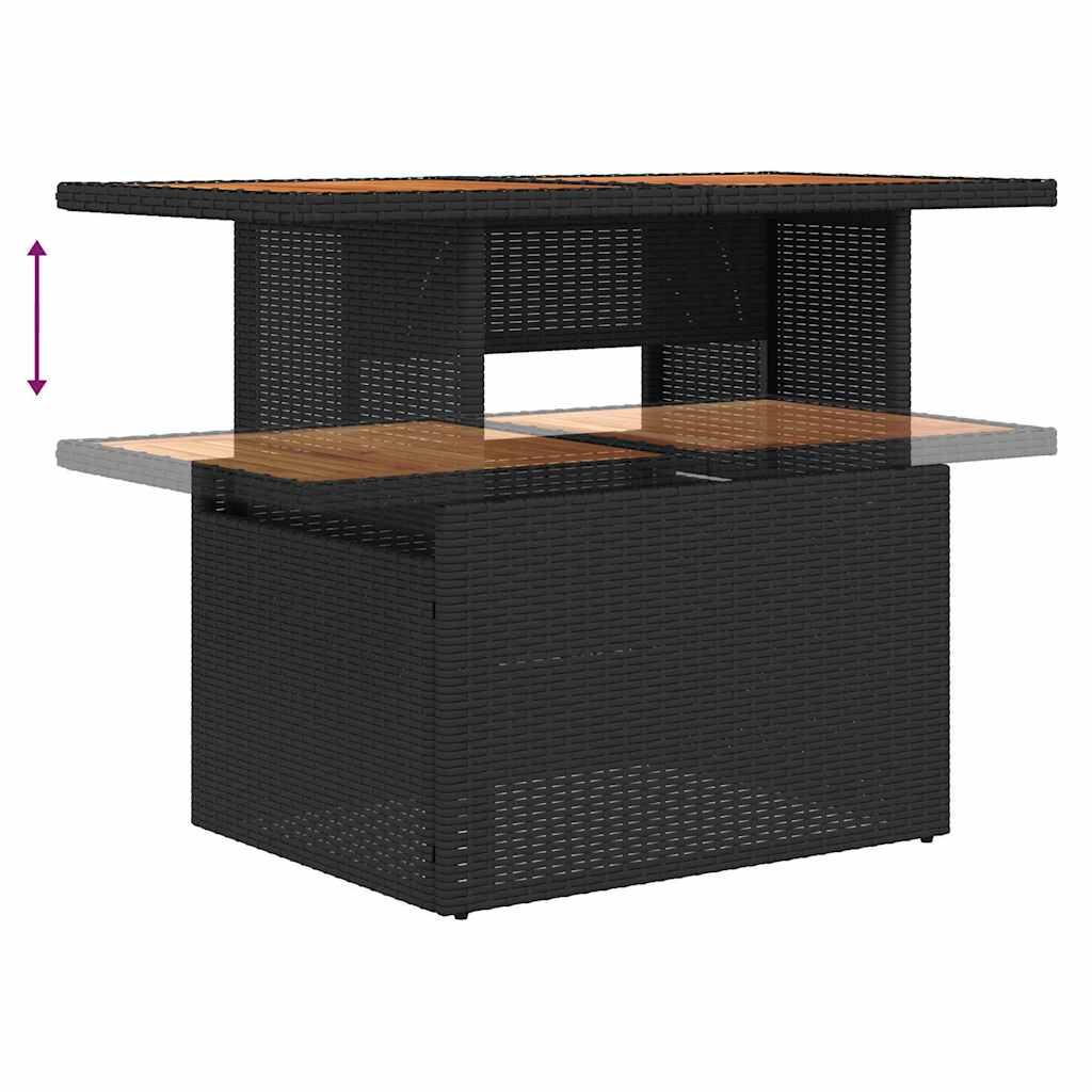 Set Divano da Giardino 5 pz 4-Numero di posti Nero e Teal