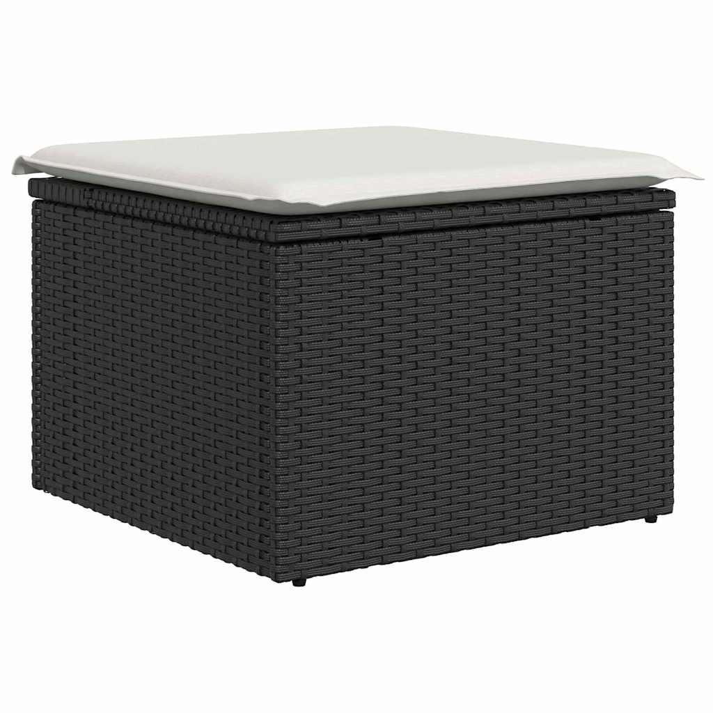 Set Divano da Giardino 6 pz Nero e Beige