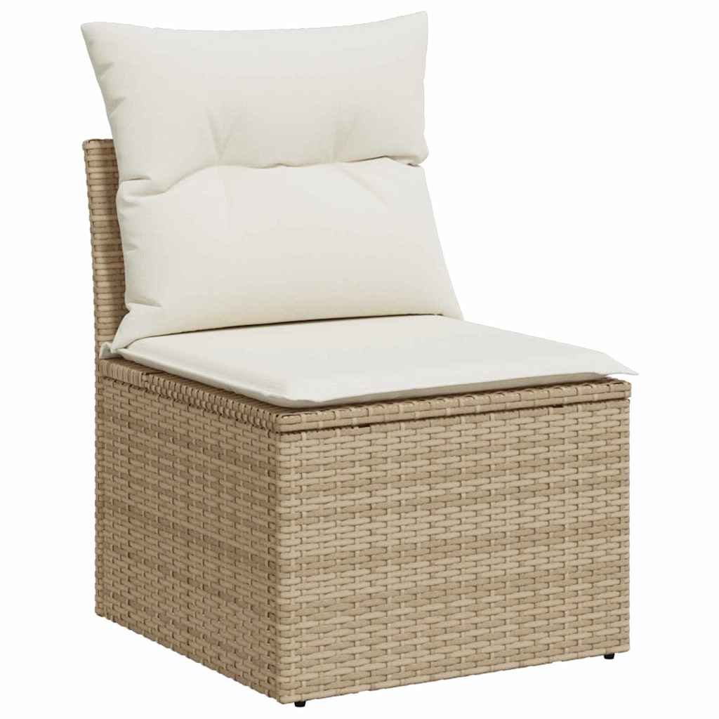 Set Divano da Giardino 5 pz Beige e Crema polyrattan
