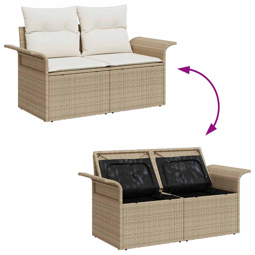 Set Divano da Giardino 5 pz Beige polyrattan