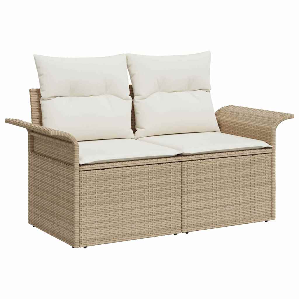 Set Divano da Giardino 5 pz Beige polyrattan