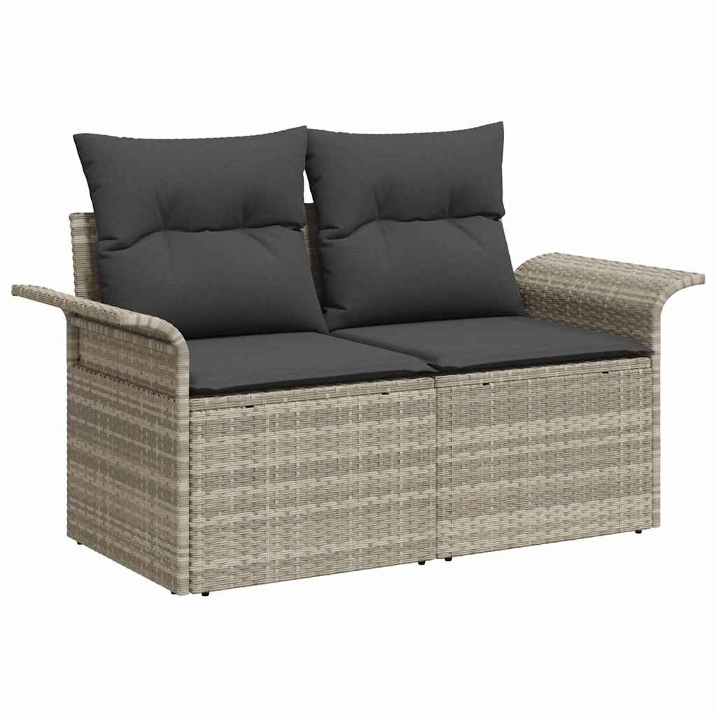 Set Divano da Giardino 6 pz Grigio chiaro polyrattan