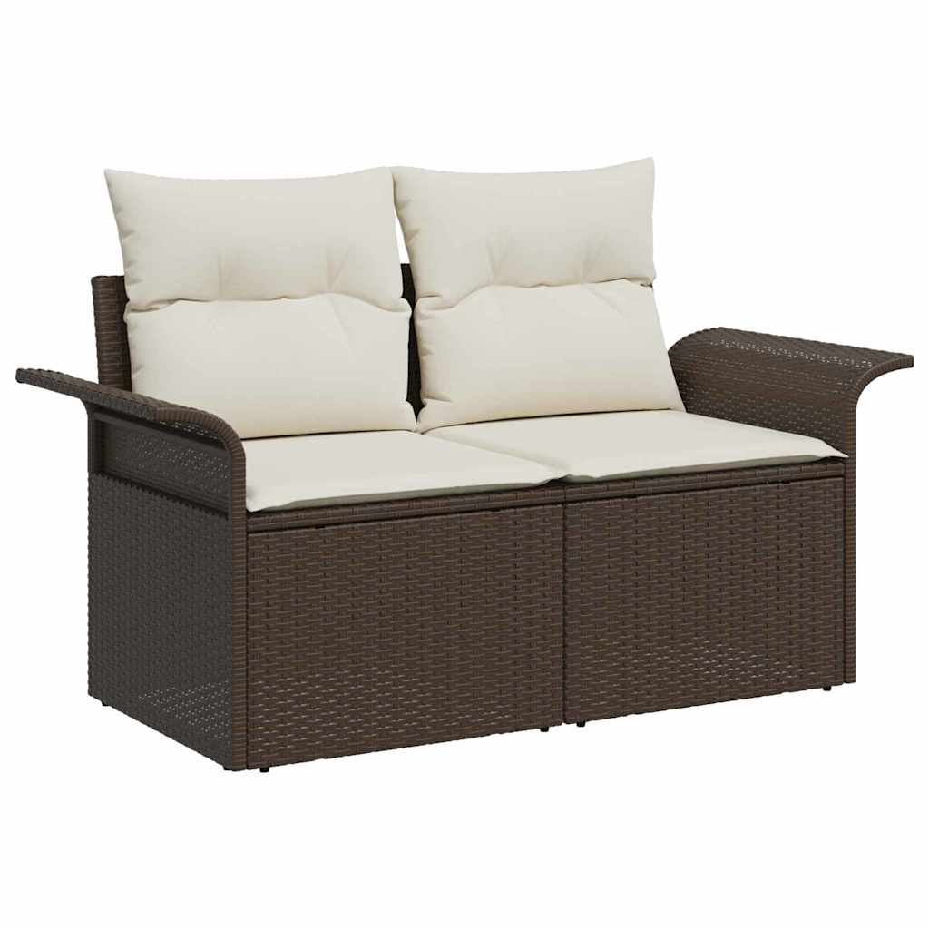 Set Divano da Giardino 5 pz Marrone polyrattan