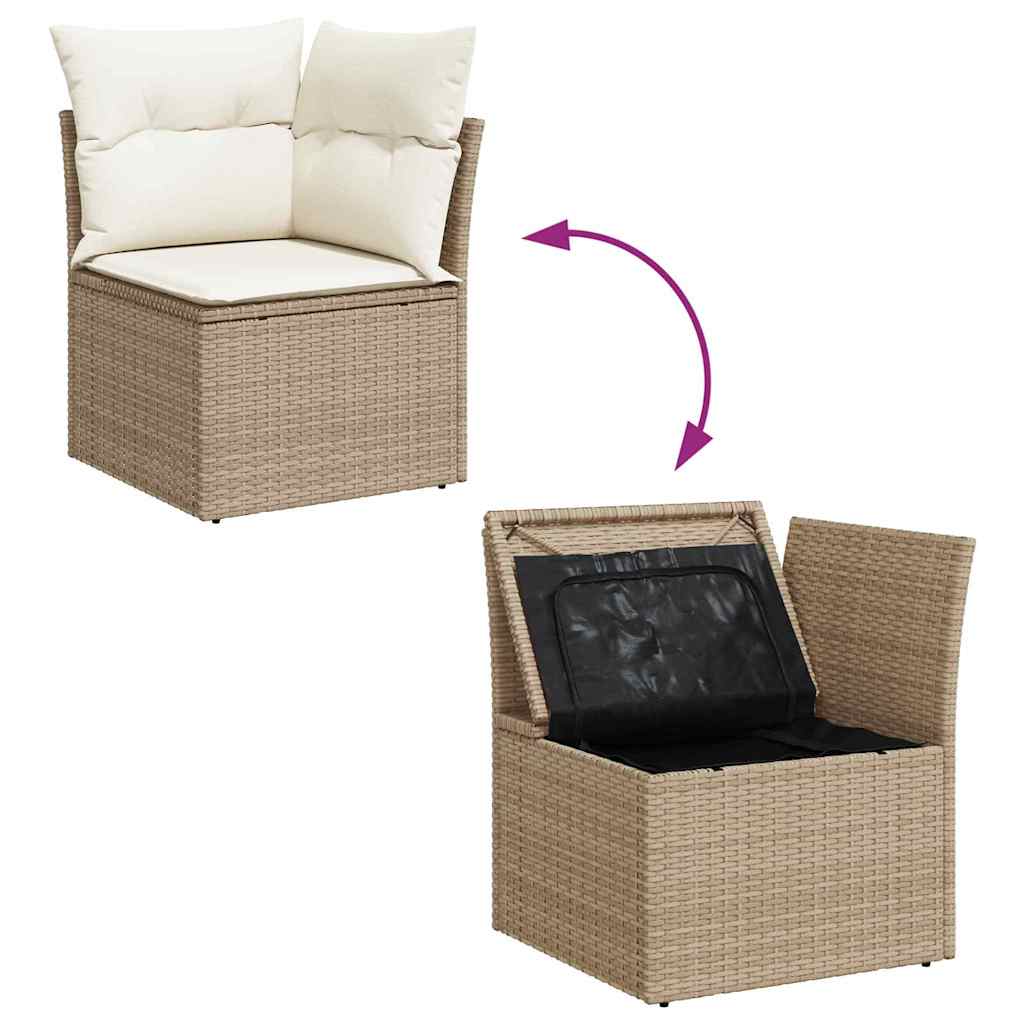 Set Divano da Giardino 5 pz Beige polyrattan