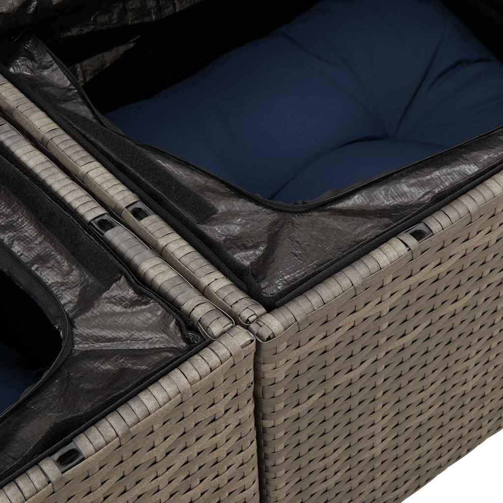 Set Divano da Giardino 6 pz Grigio polyrattan