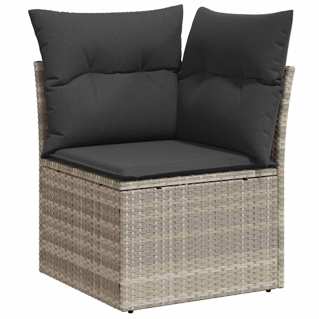 Set Divano da Giardino 6 pz Grigio chiaro polyrattan