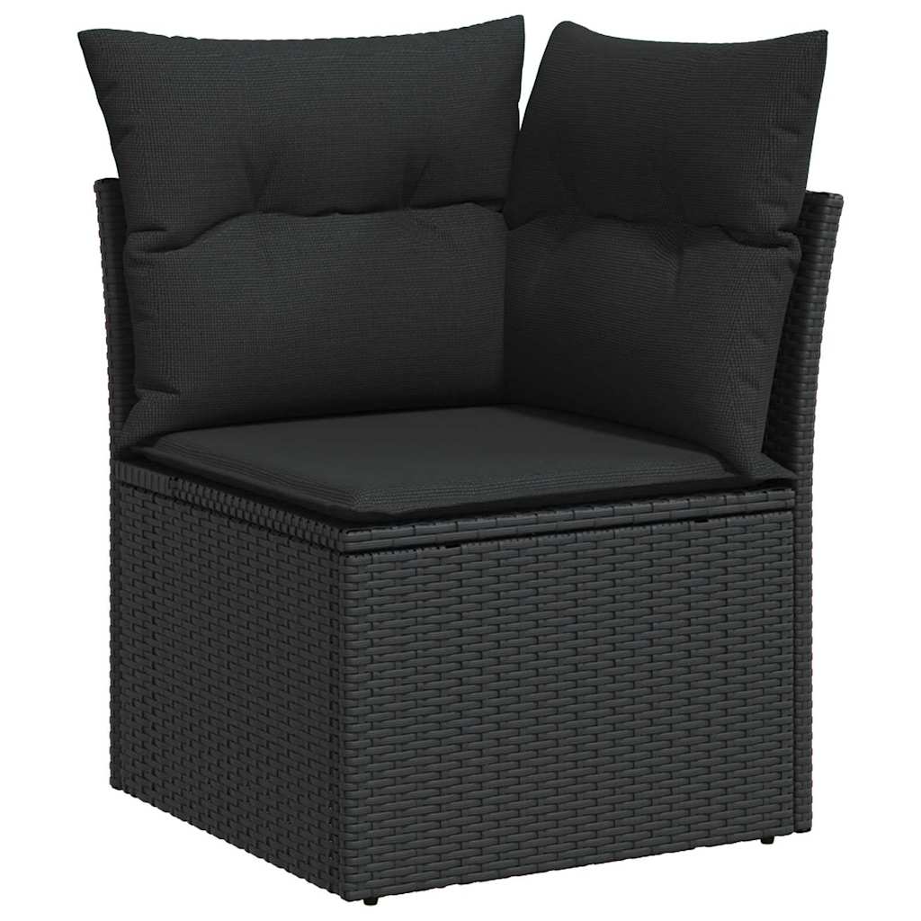 Set Divano da Giardino 6 pz Nero polyrattan