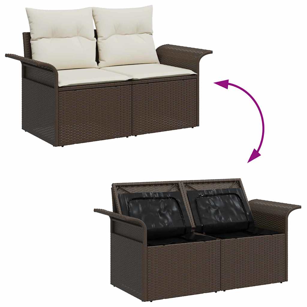 Set Divano da Giardino 6 pz Marrone polyrattan