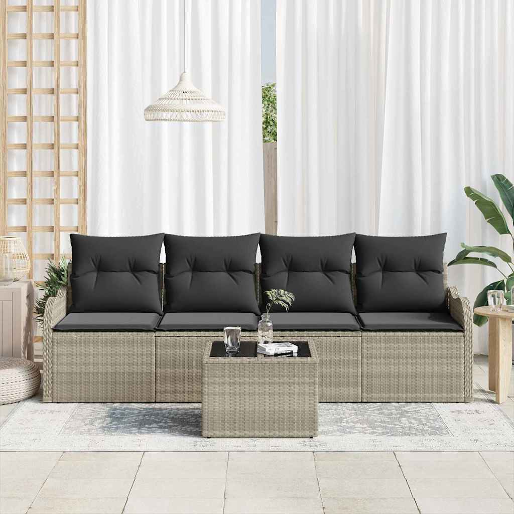 Set Divano da Giardino 5 pz 4-Numero di posti