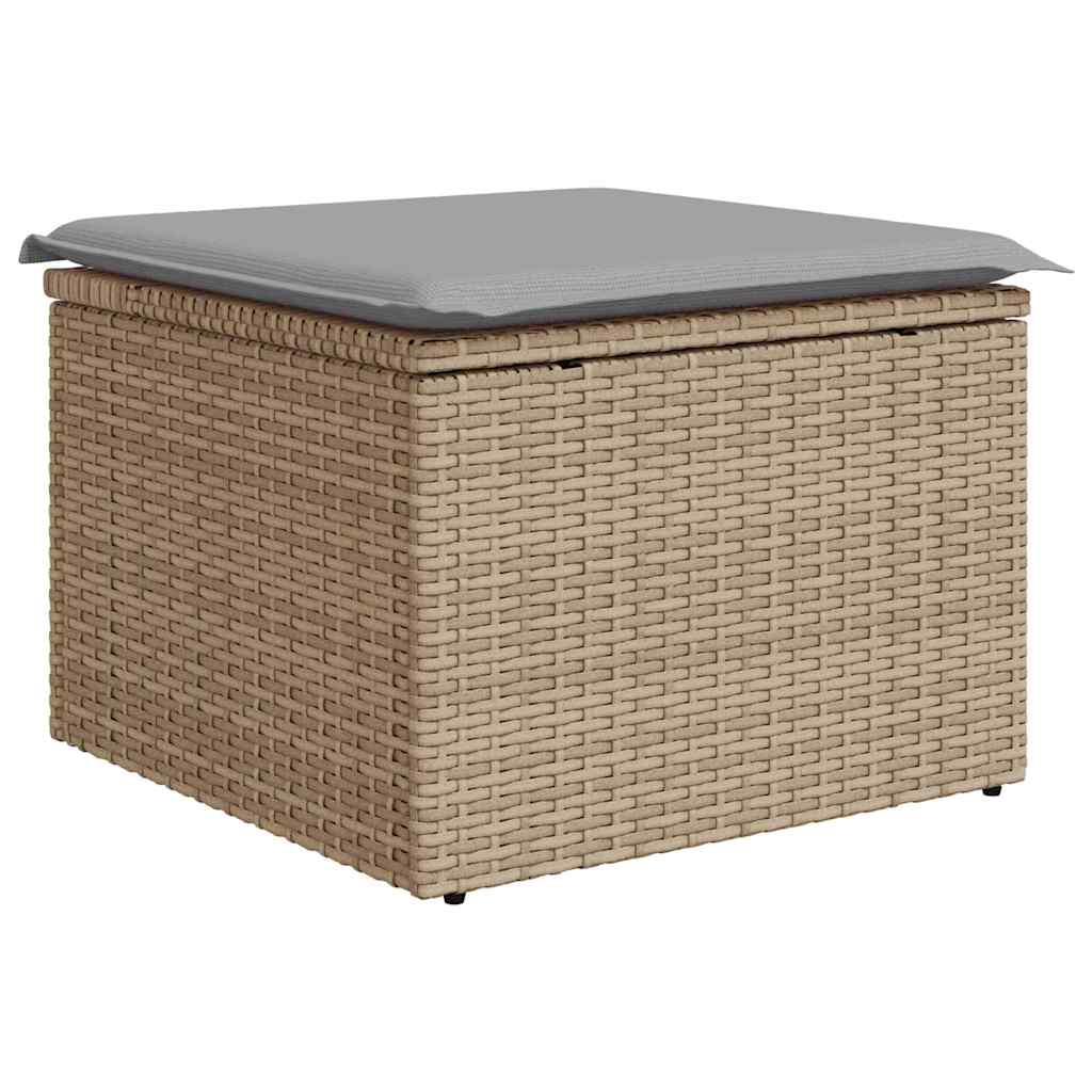 Set Divano da Giardino 5 pz Beige e Grigio Chiaro polyrattan