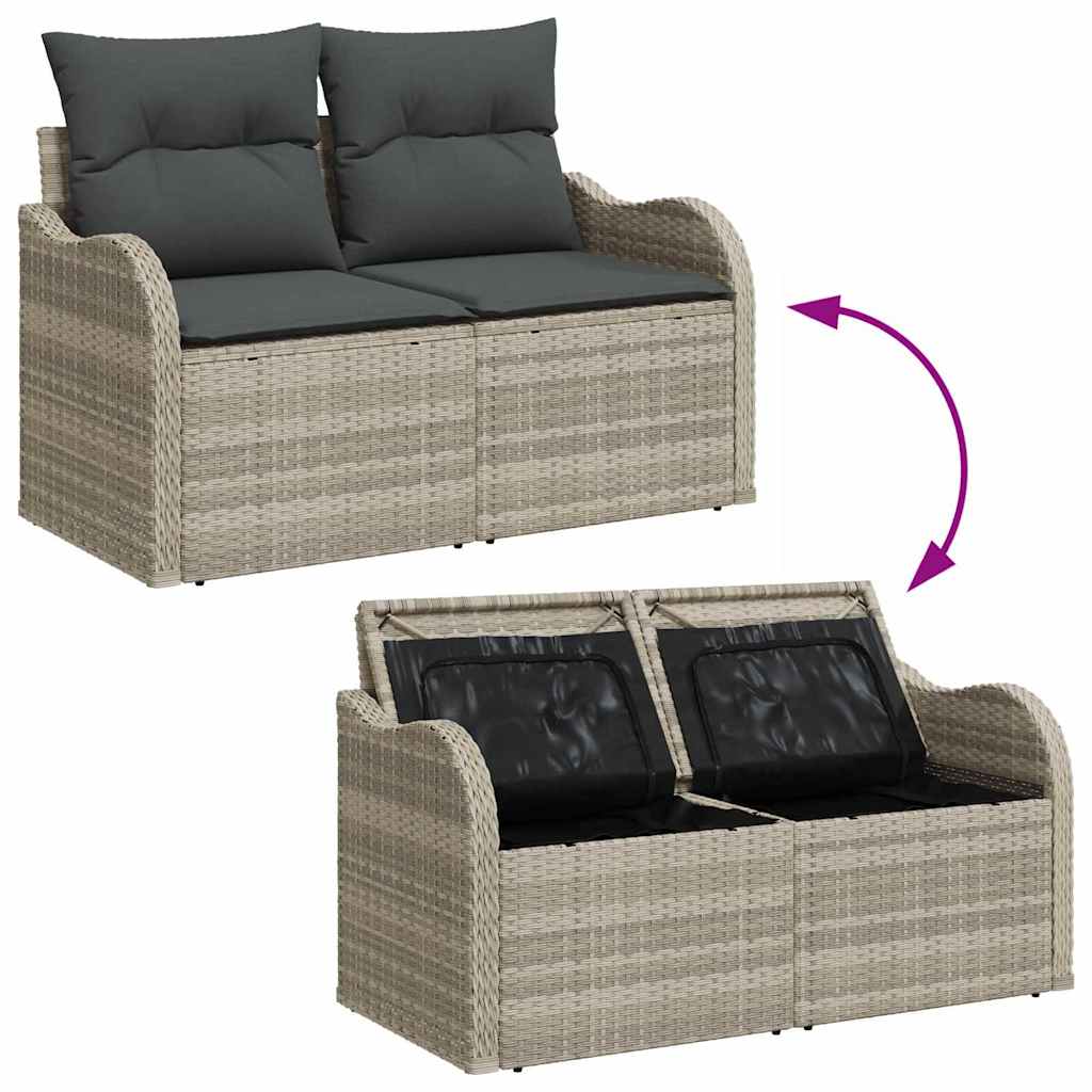 Set Divano da Giardino 6 pz Grigio Chiaro polyrattan