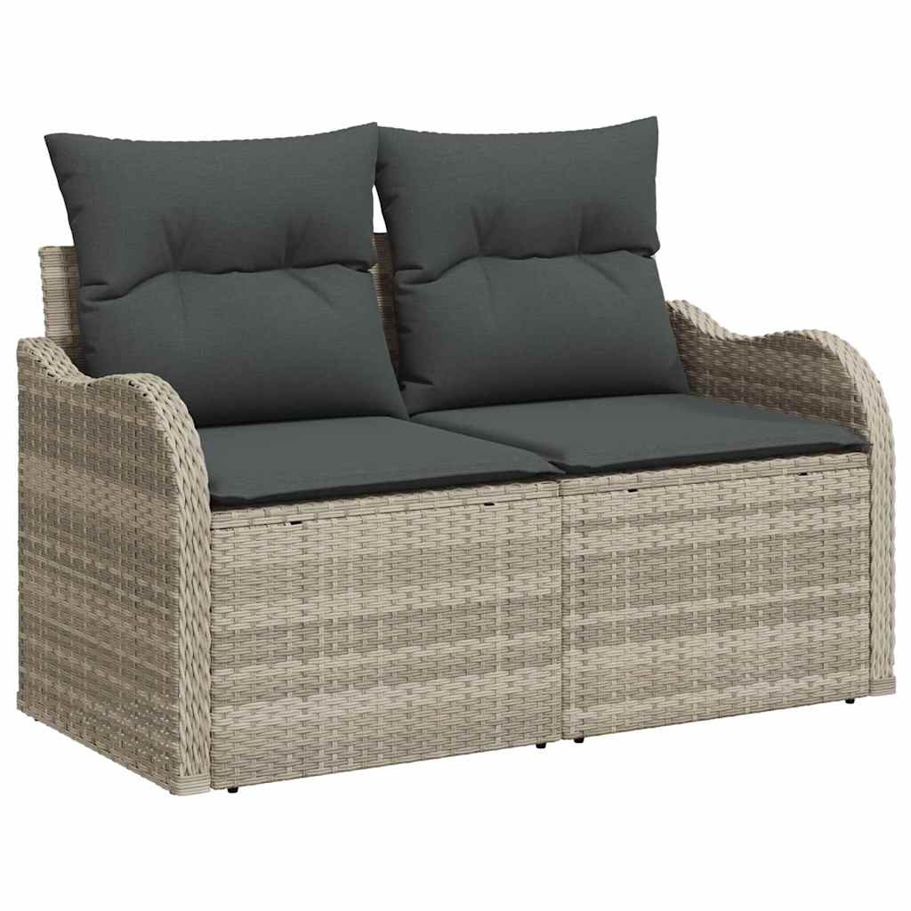 Set Divano da Giardino 6 pz Grigio Chiaro polyrattan