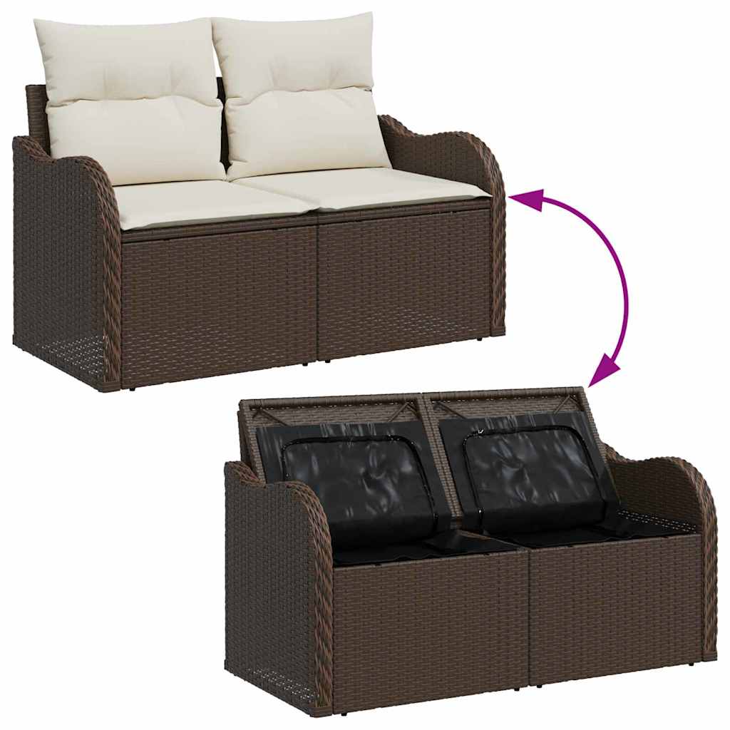 Set Divano da Giardino 5 pz Grigio polyrattan
