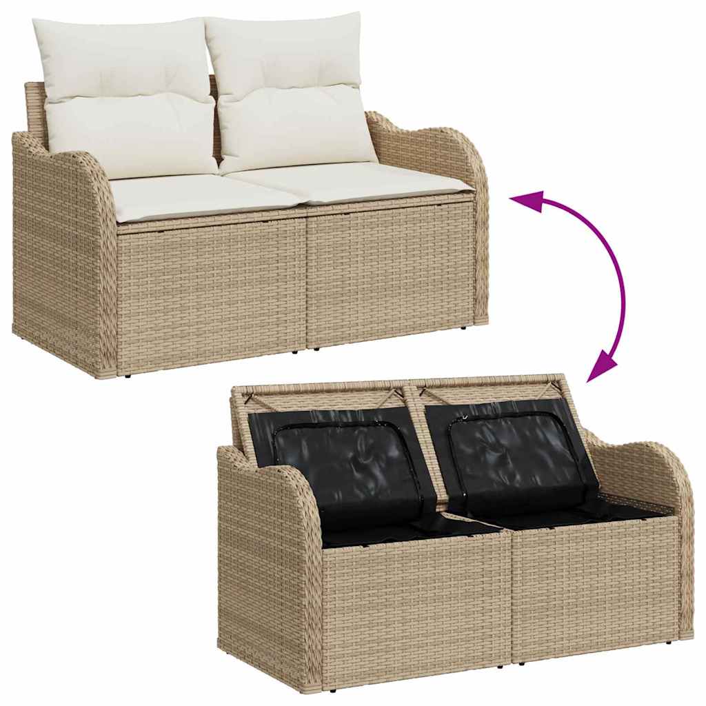 Set Divano da Giardino 5 pz Marrone polyrattan