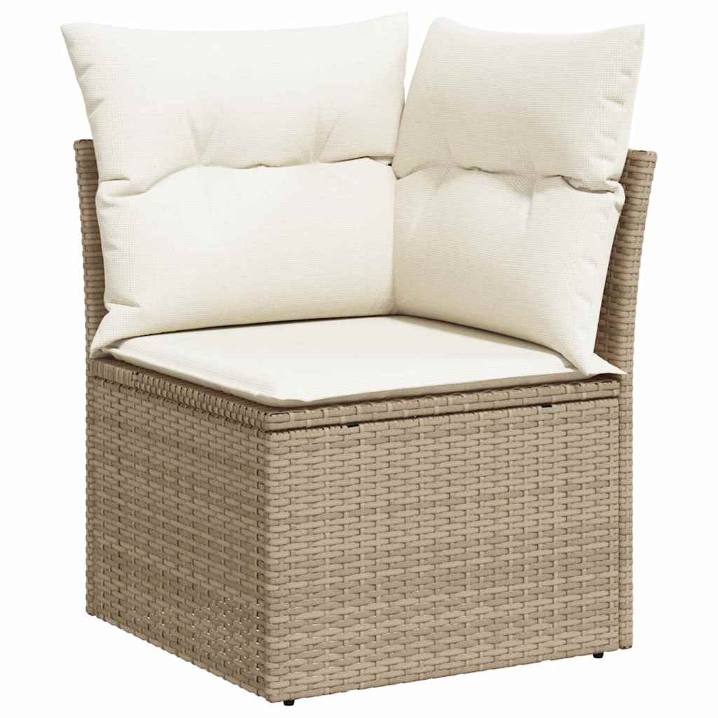 Set Divano da Giardino 5 pz Beige polyrattan