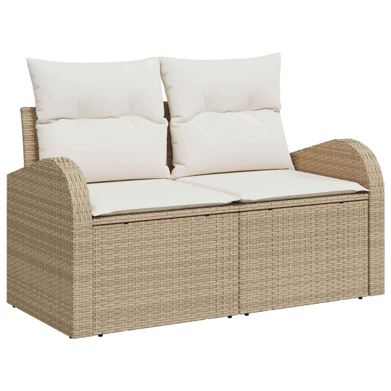 Set Divano da Giardino 5 pcs 4-Seater Beige e Crema polyrattan