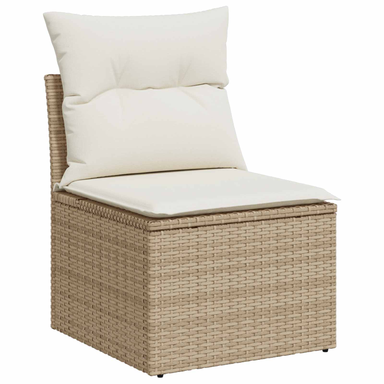 Set Divano da Giardino 5 pcs 4-Seater Beige e Crema polyrattan