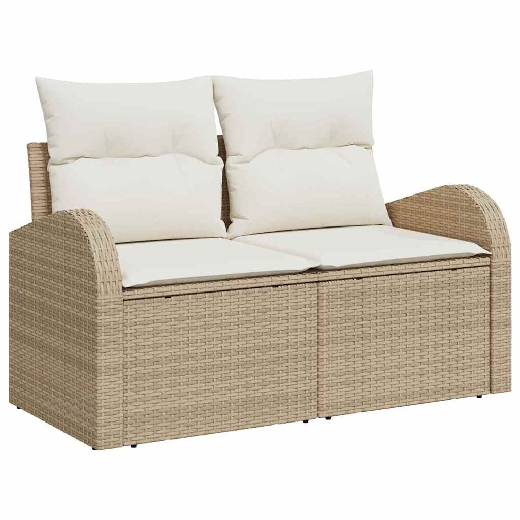 Set di divani 5 pz Beige e Bianco polyrattan