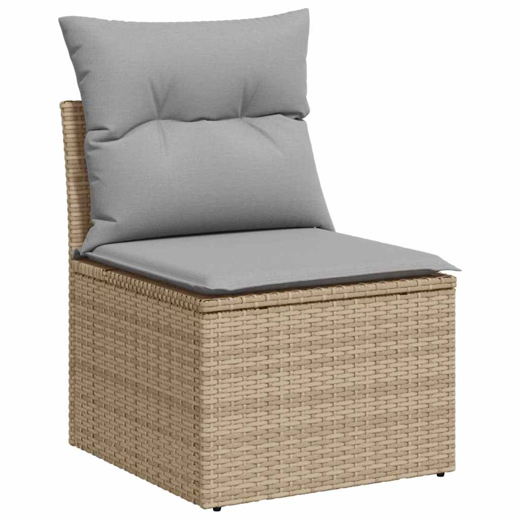 Set Divano da Giardino 5 pz Beige e grigio chiaro polyrattan