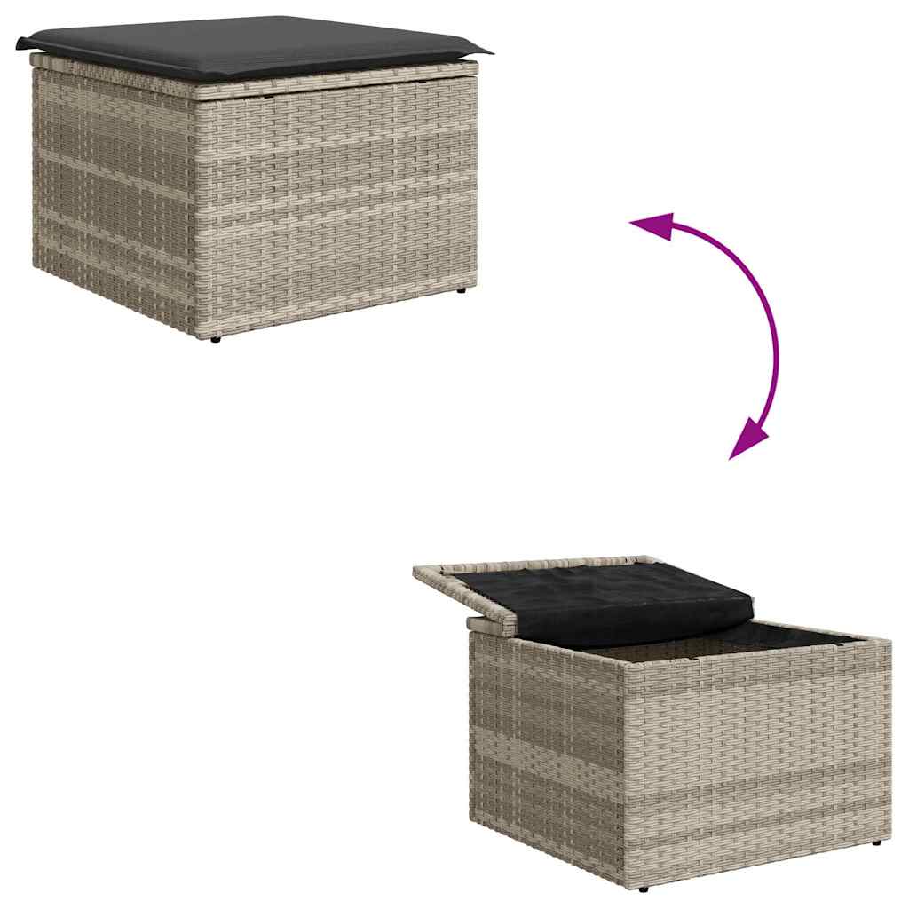Set di divani 6 pz Grigio chiaro polyrattan