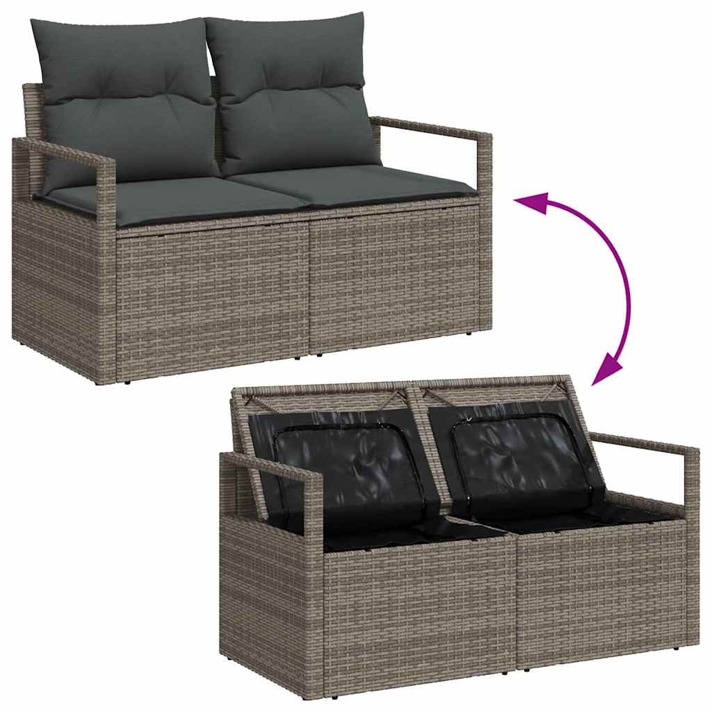 Set di divani 5 pz 4-Numero di posti Grigio polyrattan
