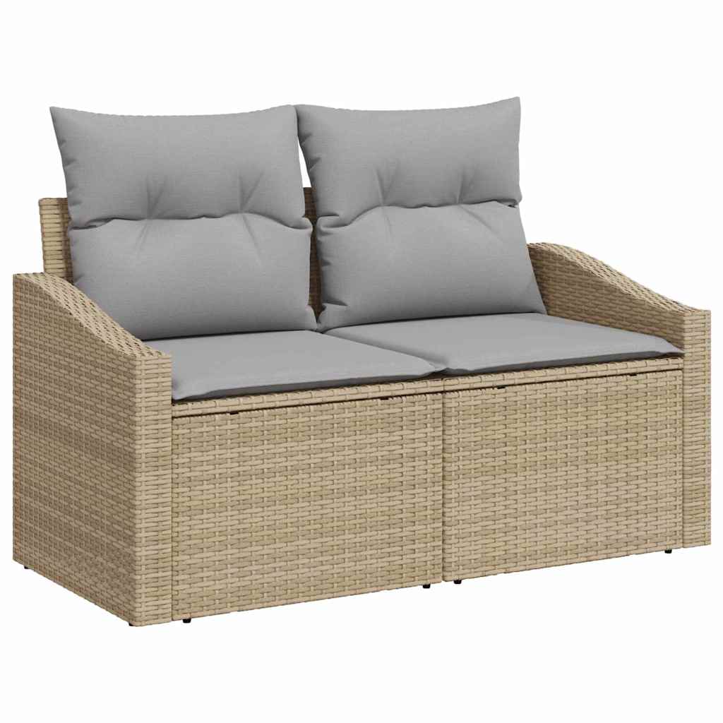 Set di divani 5 pz Beige e Grigio Chiaro polyrattan
