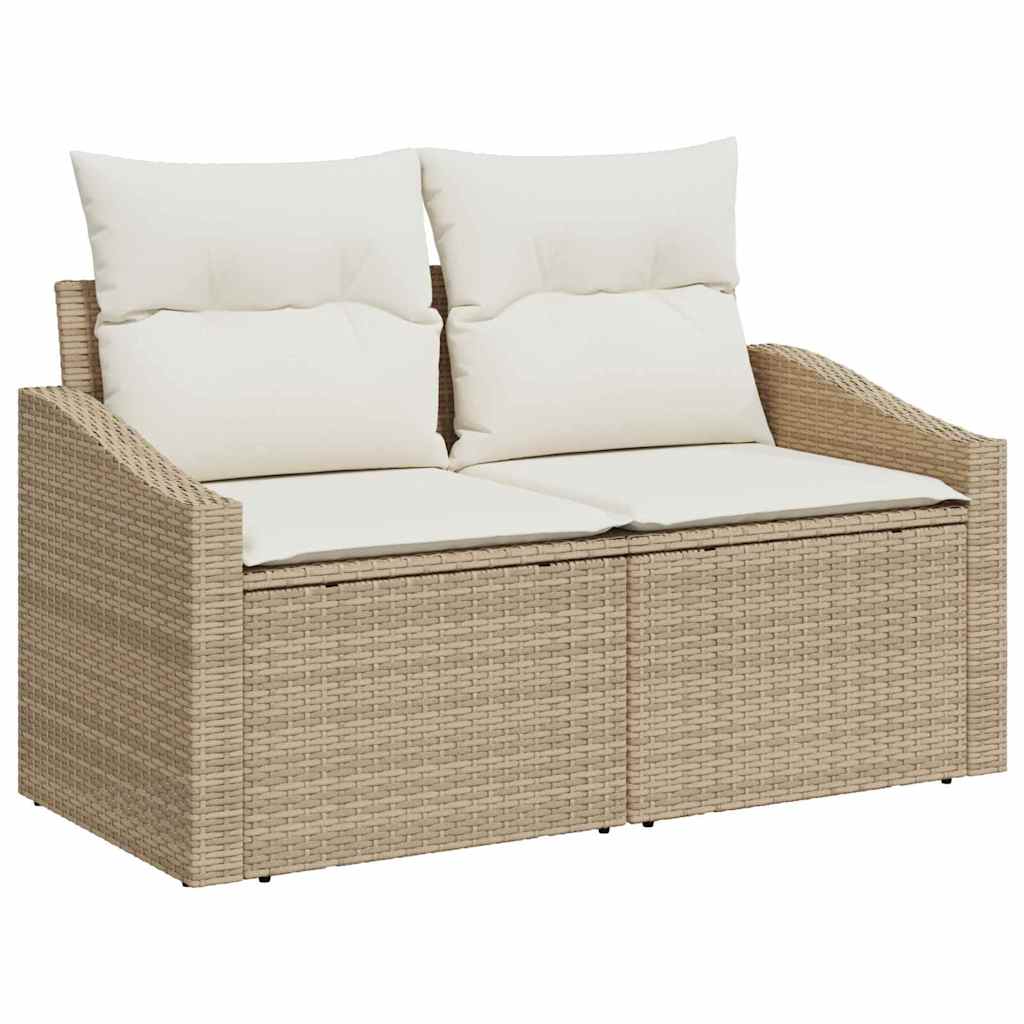 Set di divani 5 pz Beige e Crema polyrattan