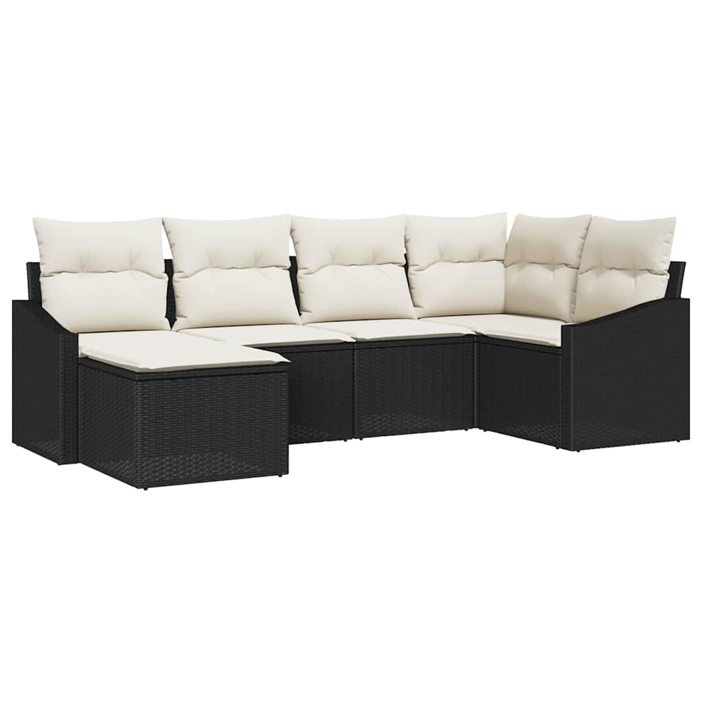 Set da Pranzo per Giardino 6 pz Nero e Crema