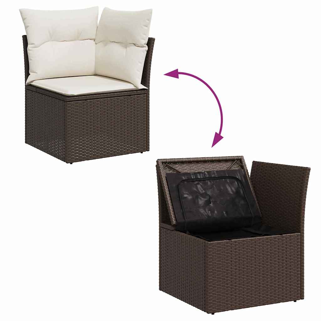Set da Pranzo per Giardino 6 pz Marrone e Crema