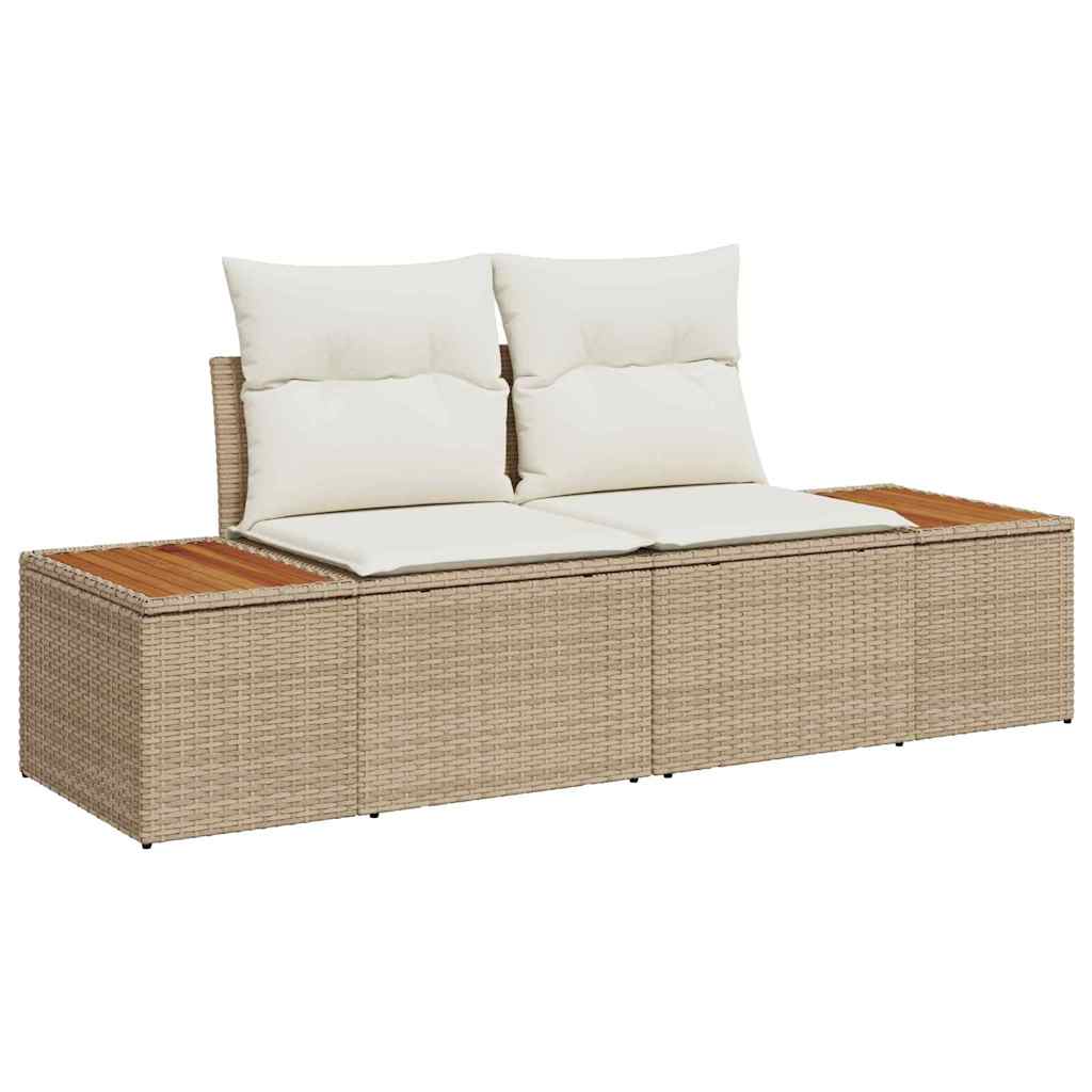 Set Divano da Giardino 4 pz 4-Numero di posti Beige e Crema