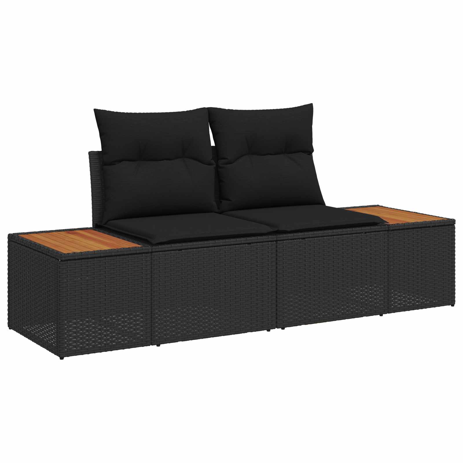Set Divano da Giardino 5 pz 5-Numero di posti Nero Poly Rattan