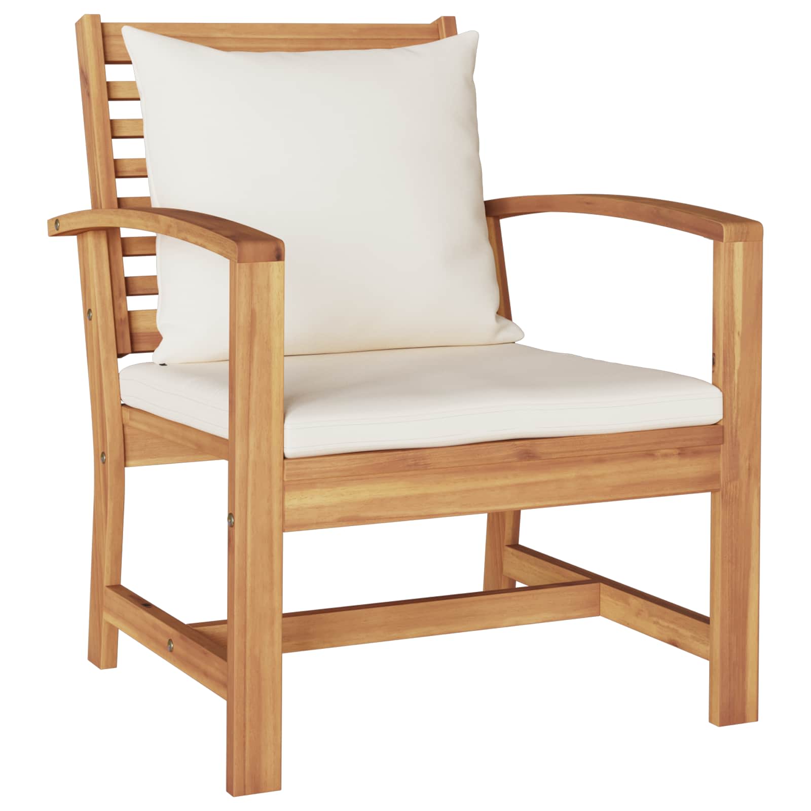 Set Divano da Giardino 5 pz Naturale Legno di teak solido
