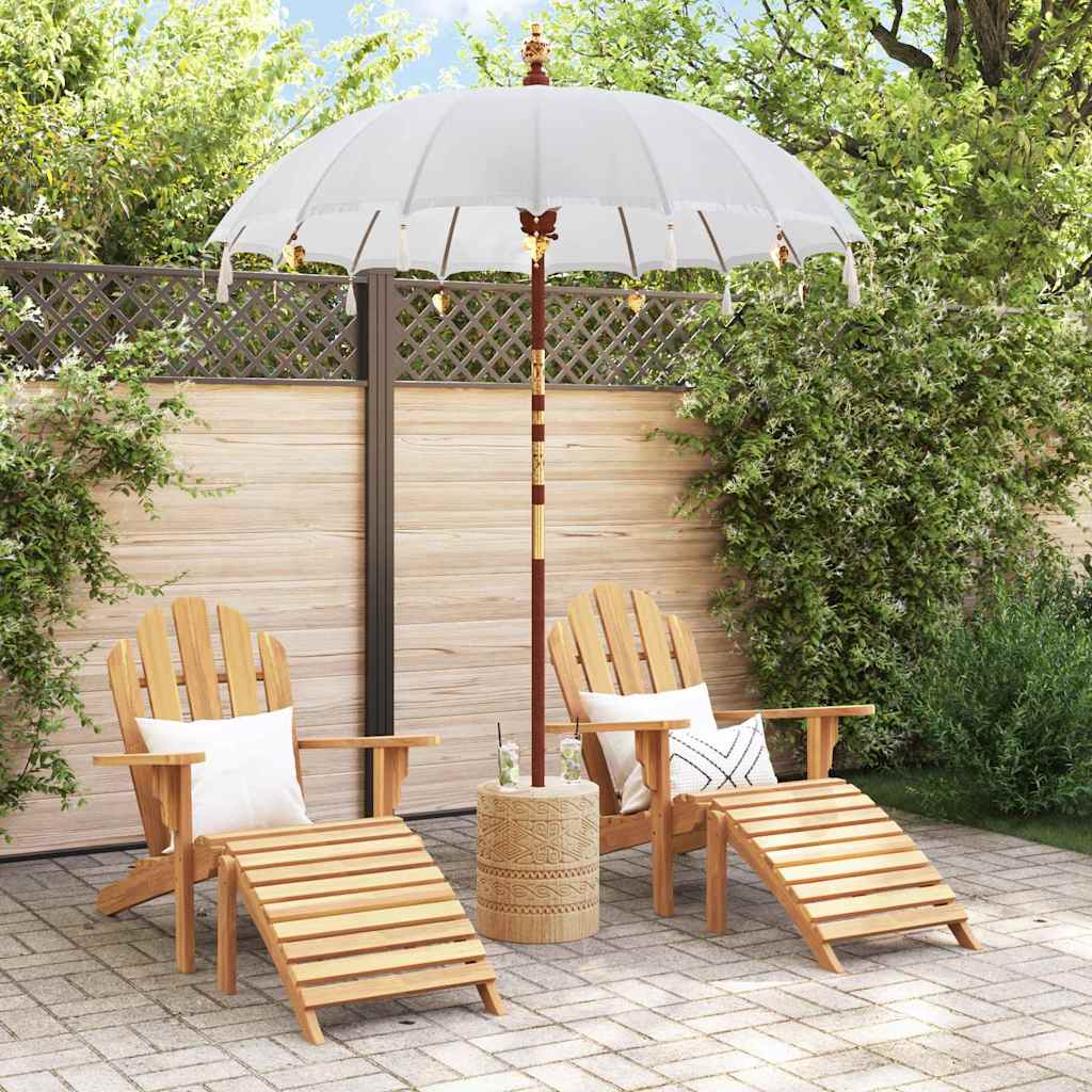 Ombrello balinese con base Crema e Naturale 190 x 190 x 250 cm