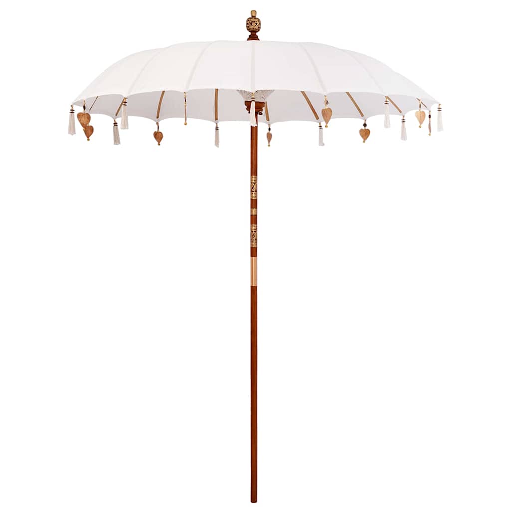 Ombrello balinese con base Crema e Naturale 190 x 190 x 250 cm