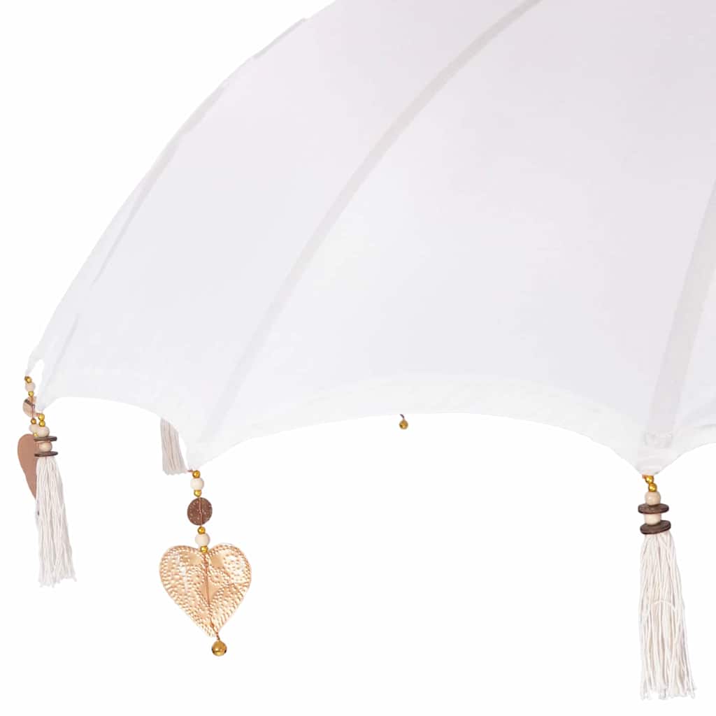 Ombrello balinese con base Crema e Bianco 190 x 190 x 250 cm