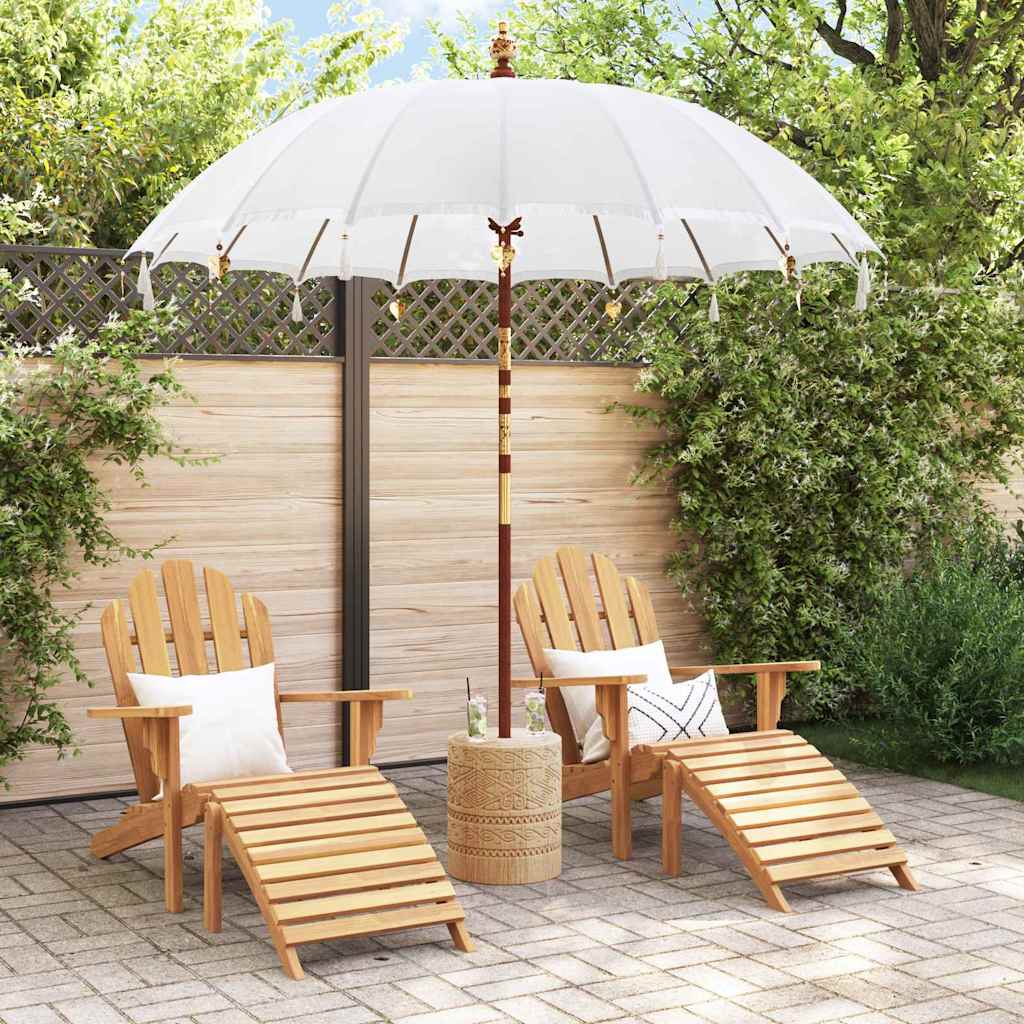 Ombrello balinese con base Crema e Naturale 220 x 220 x 250 cm
