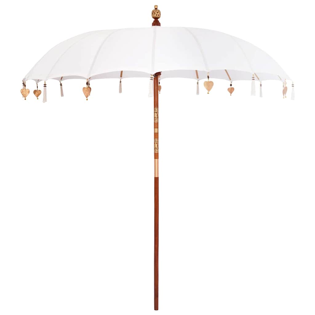 Ombrello balinese con base Crema e Naturale 220 x 220 x 250 cm