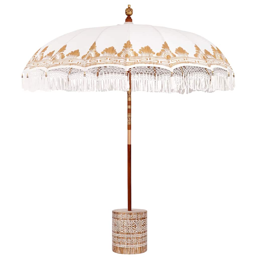 Ombrello balinese con base Crema 215 x 215 x 260 cm