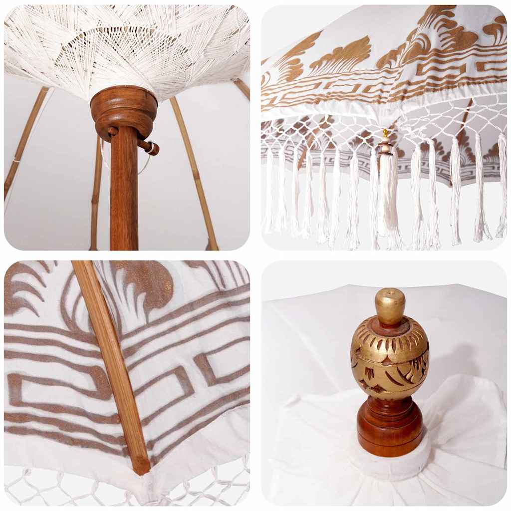 Ombrello balinese con base Crema 215 x 215 x 260 cm
