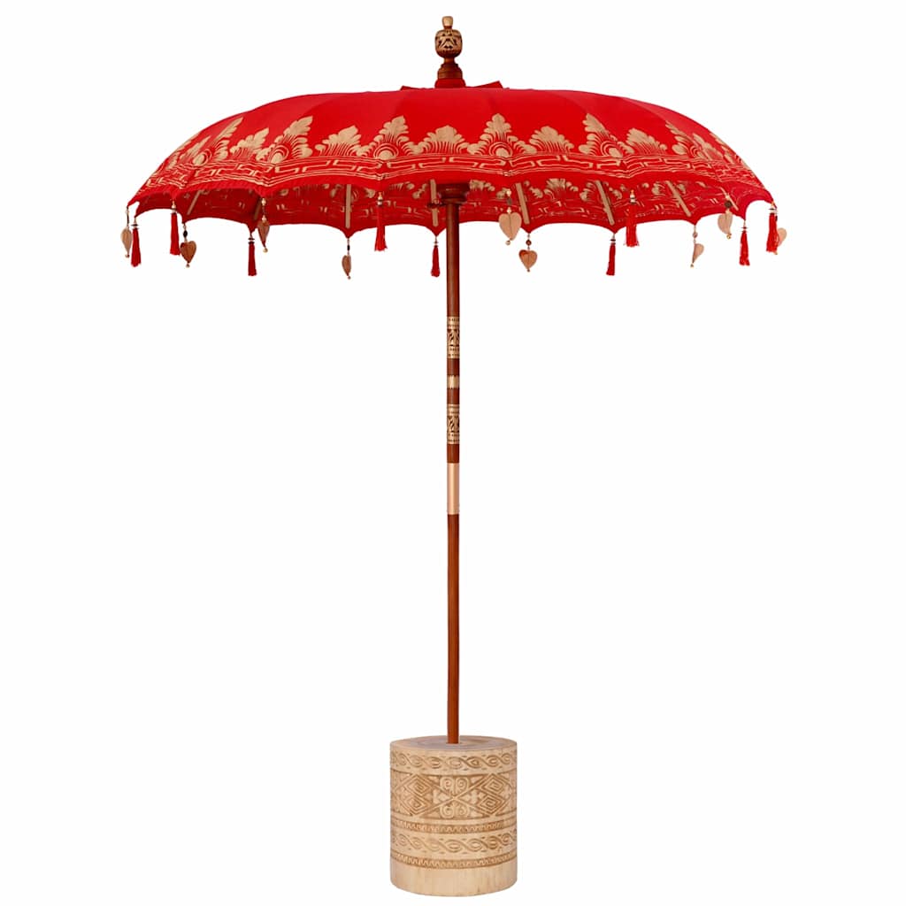 Ombrello balinese con base Rosso 185 x 185 x 260 cm