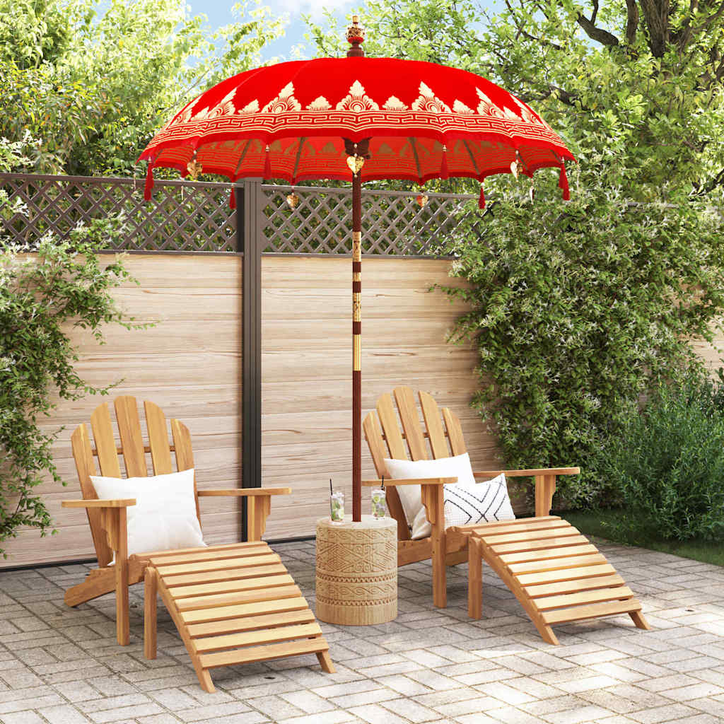 Ombrello balinese con base Rosso 185 x 185 x 260 cm