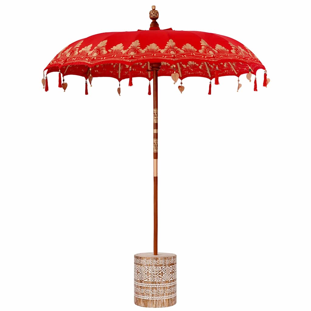 Ombrello balinese con base Rosso 185 x 185 x 260 cm