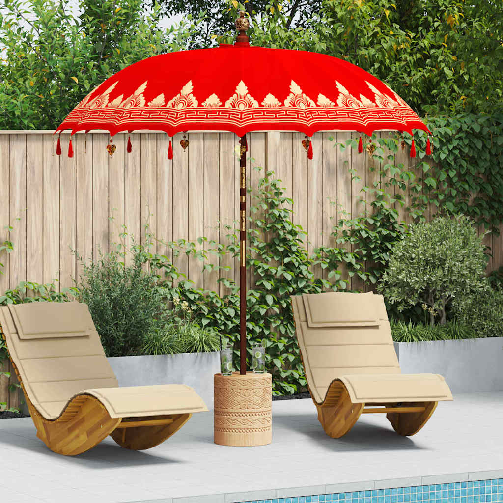 Ombrello balinese con base Rosso 215 x 215 x 260 cm