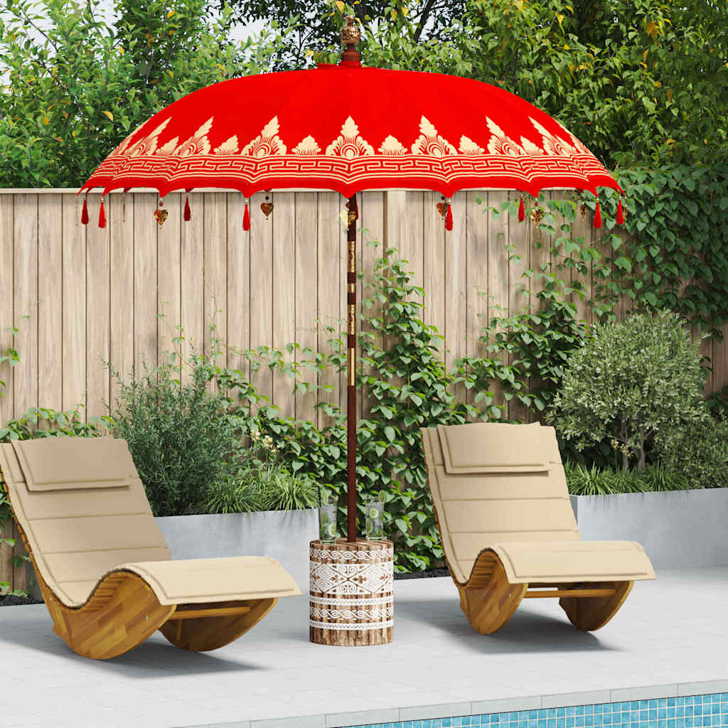 Ombrello balinese con base Rosso 215 x 215 x 260 cm